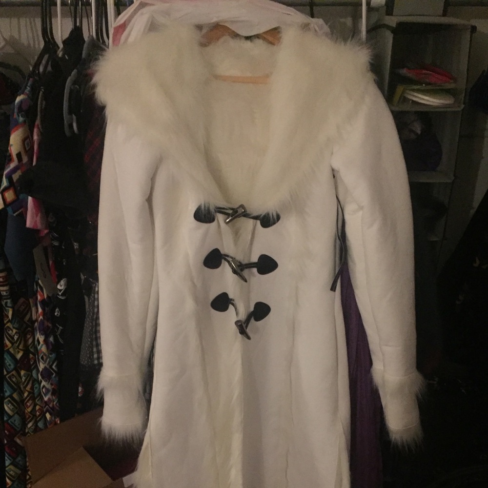 Club exx dolls kill NWT faux fur playa coat.